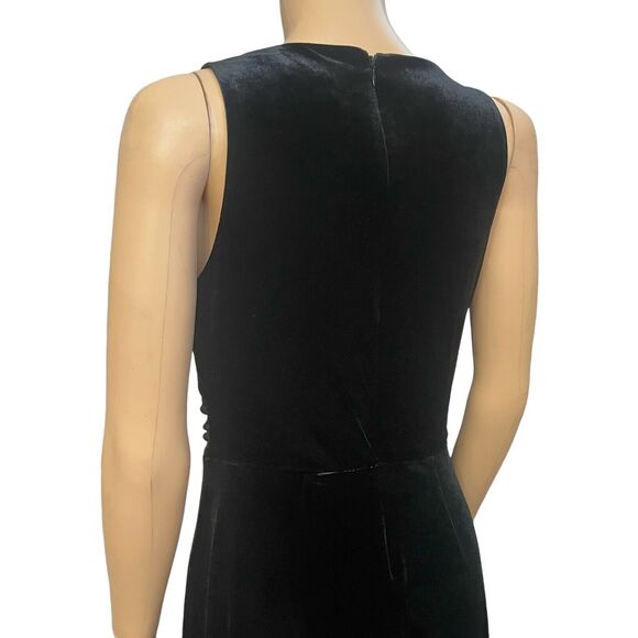 Banana Republic Velvet Jumpsuit Black Wide Leg Party Holiday Classic Ruched - Picture 6 of 10